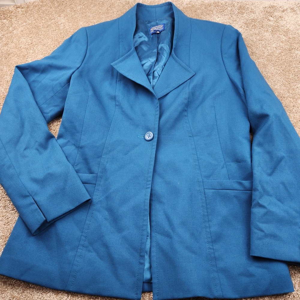 Pendleton Sweater Womens Petite Size 8  Blue  Cardigan‎ Jacket Blazer